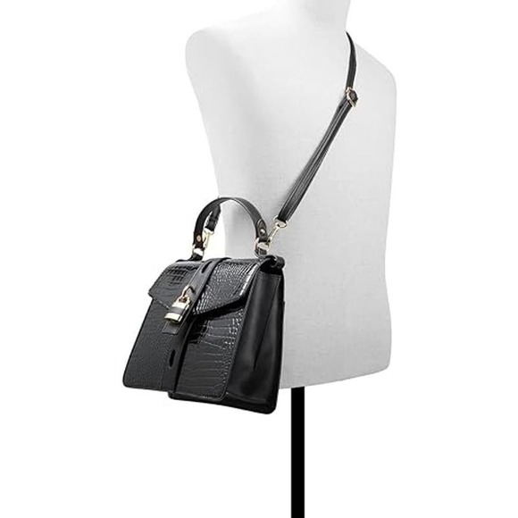 Eco-Chic Statement: Call It Spring Black Medallion Top Handle Bag - Picture 1 of 4